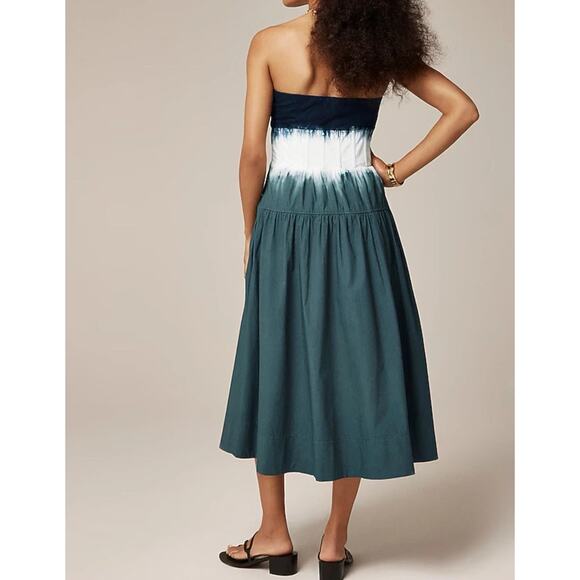 NWT J.Crew Strapless Drop-Waist Dress in Dip-Dye 4 - Picture 3 of 8